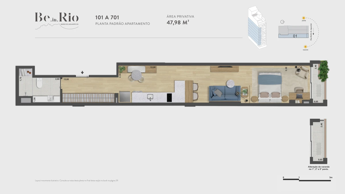 Be.in.Rio 225 · 101–701 · Apartamento · 47,98 m²