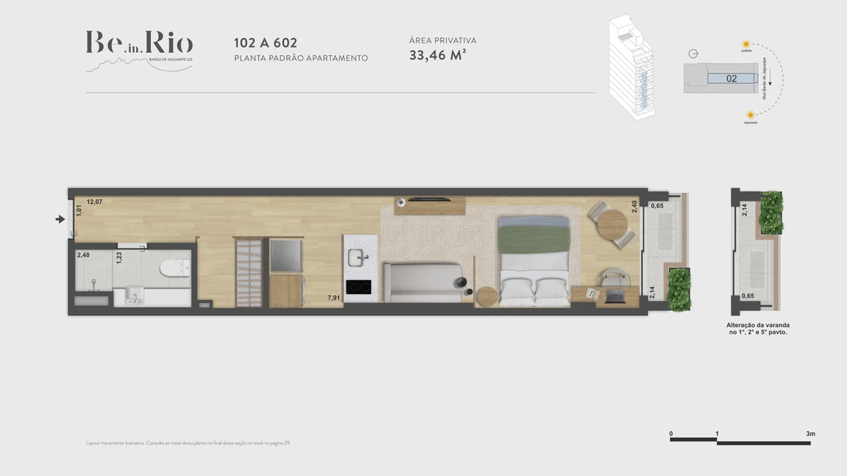 Be.in.Rio 225 · 102–602 · Apartamento · 33,46 m²