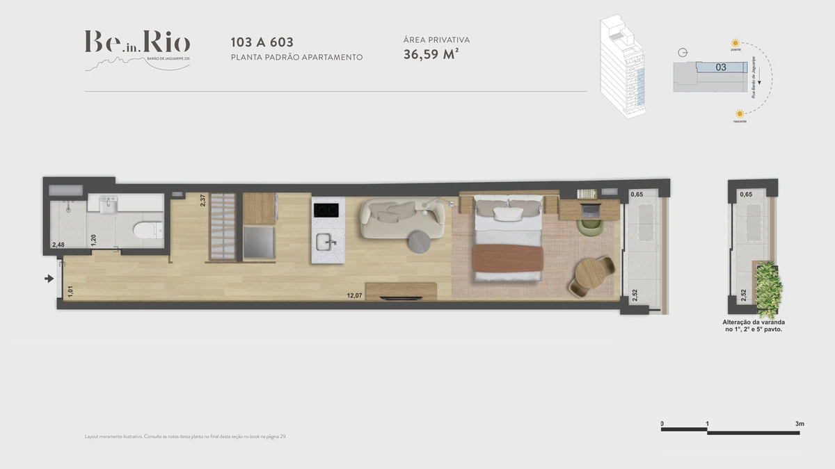 Be.in.Rio 225 · 103–603 · Apartamento · 36,59 m²
