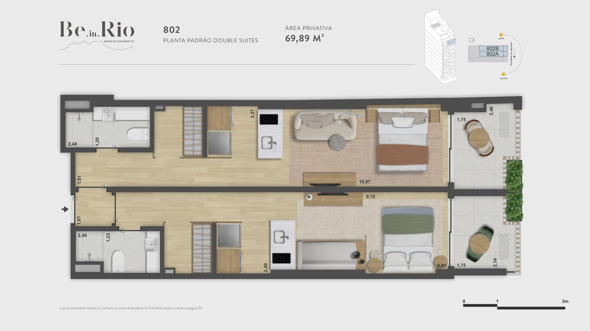 Be.in.Rio 225 · 802 · Double Suites · 69,89 m²