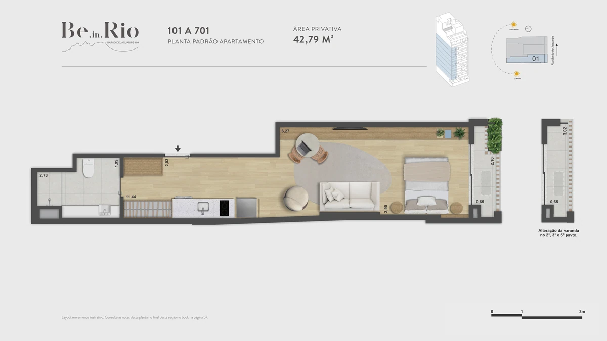 Be.in.Rio 404 · 101–701 · Apartamento · 42,79 m²