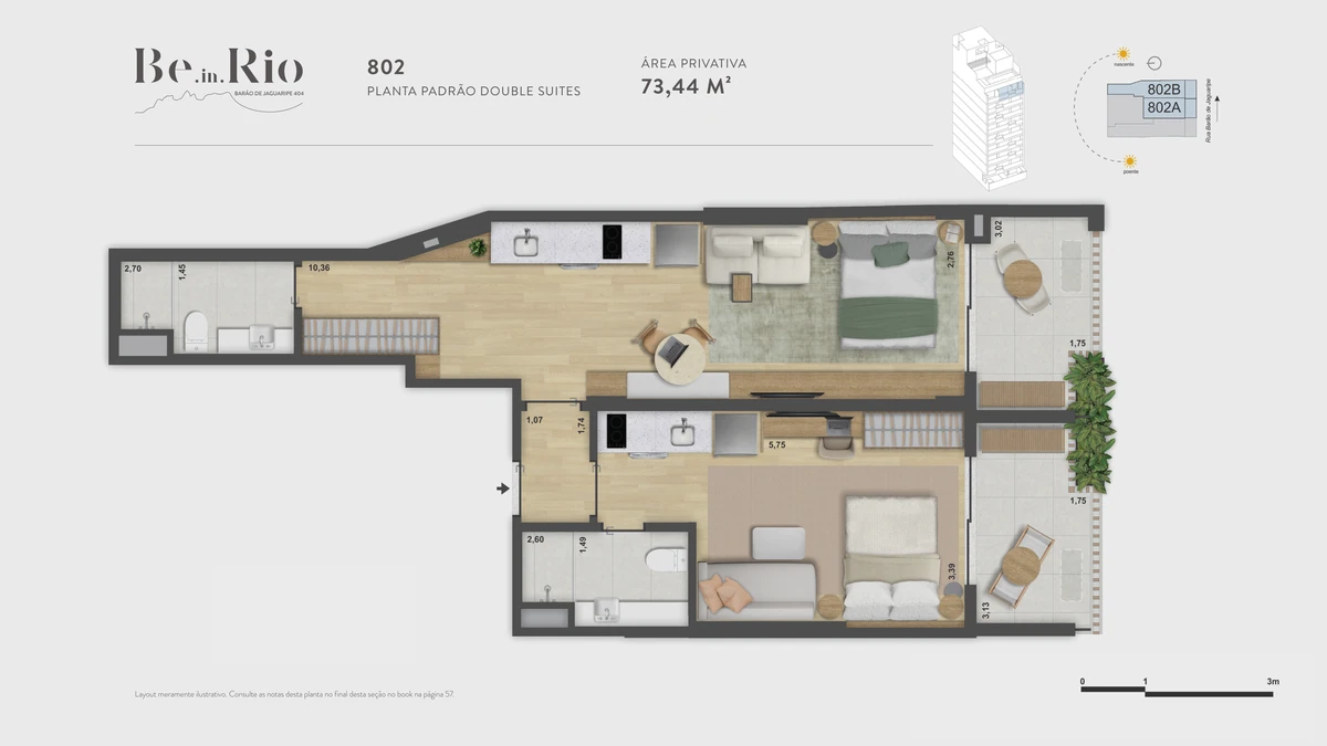 Be.in.Rio 404 · 802 · Double Suites · 73,44 m²
